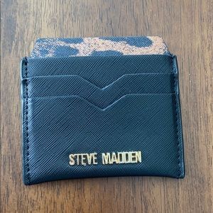 Steve Madden Black/Leopard Card Holder